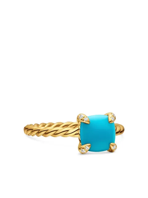 David Yurman 18kt yellow gold Châtelaine turquoise and diamond ring (7mm) Gold R12598D88DTQDI