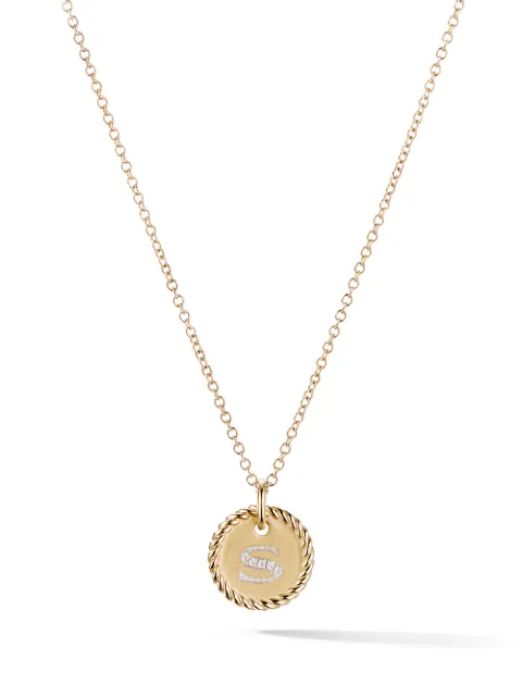 David Yurman 18kt yellow gold S Initial Charm diamond necklace Gold N0879288ADIS
