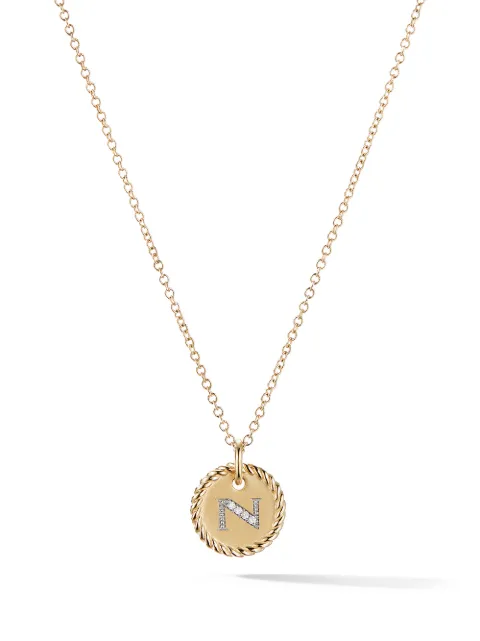David Yurman 18kt yellow gold N Initial Charm diamond necklace Gold N0879288ADIN