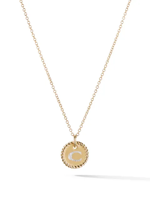 David Yurman 18kt yellow gold C Initial Charm diamond necklace Gold N0879288ADIC