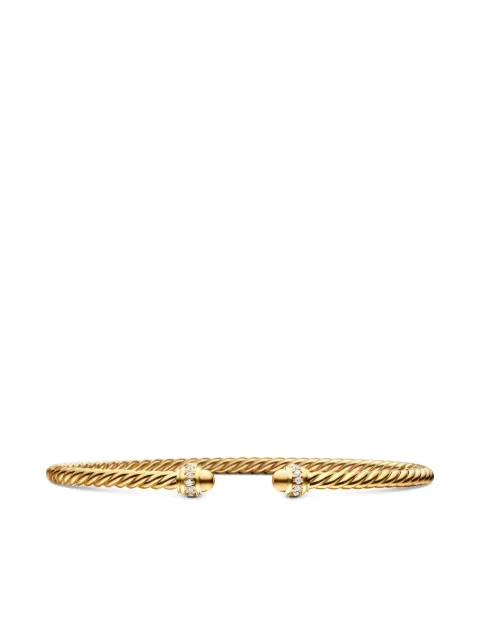 David Yurman 18kt yellow gold Classic Cablespira diamond bracelet (3mm) Gold B13769D88ADI