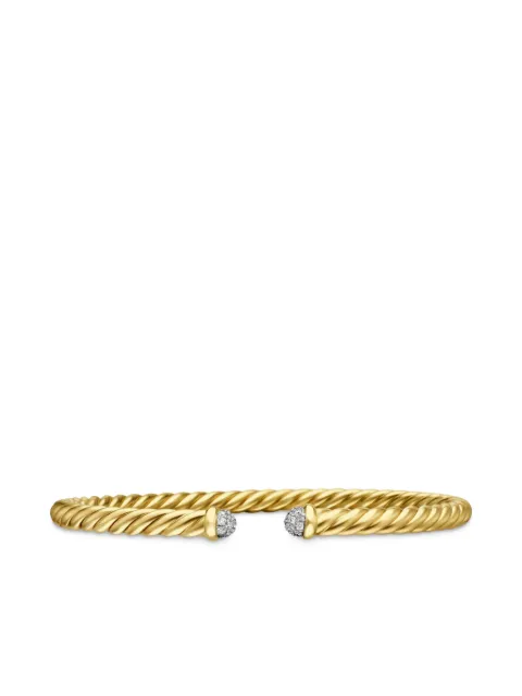 David Yurman 18kt yellow gld Modern Cablespira diamond bracelet (4mm) Gold B12204D88ADI