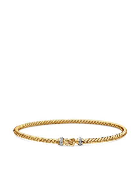David Yurman 18kt yellow gold Buckle Classic Cable diamond bracelet (2.6mm) Gold B09709D88ADI