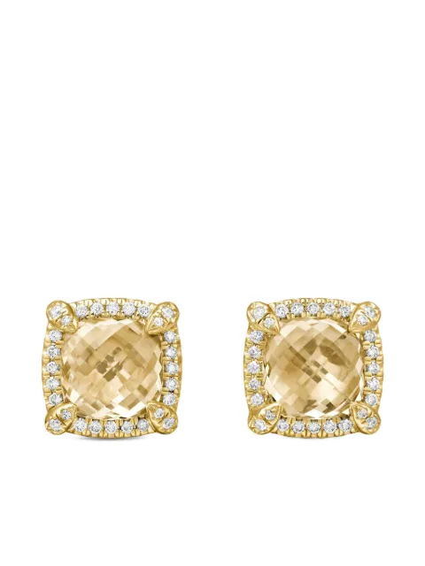 David Yurman 18kt yellow gold Chatelaine citrine and diamond stud earrings (8mm) Gold E13154D88ACCDI