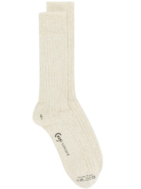 Suicoke lurex high socks Neutrals OGSOXCG02