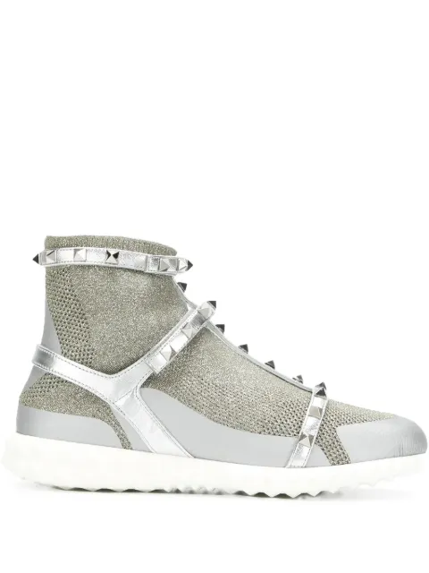 Valentino Garavani Rockstud high-top sneakers Metallic WS0F82AIQ