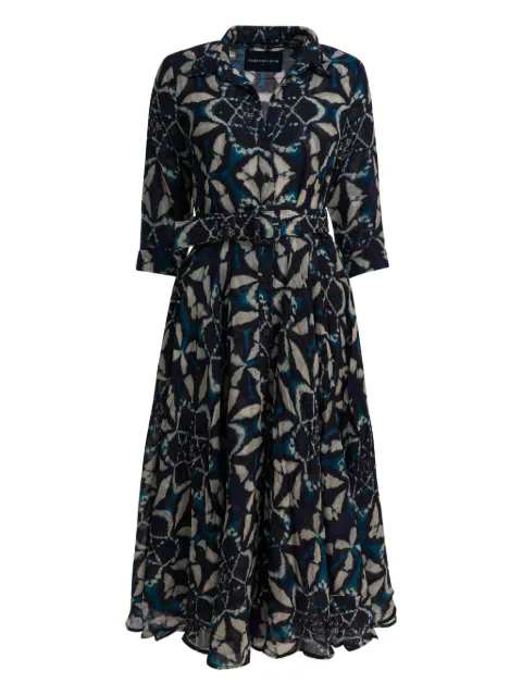 Samantha Sung leaf print dress Blue ASTER