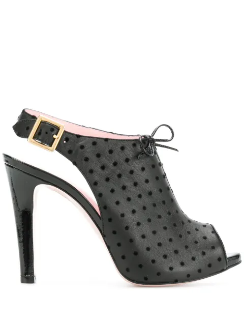 RED(V) 120mm polka dot slingback sandals Black R00120AFL