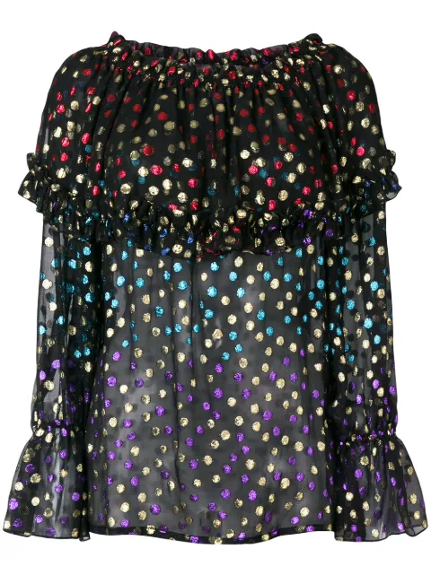 Saint Laurent fil-coupé blouse Black 508394Y446S