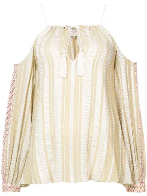 Zeus+Dione cold shoulder blouse Neutrals CLBL148
