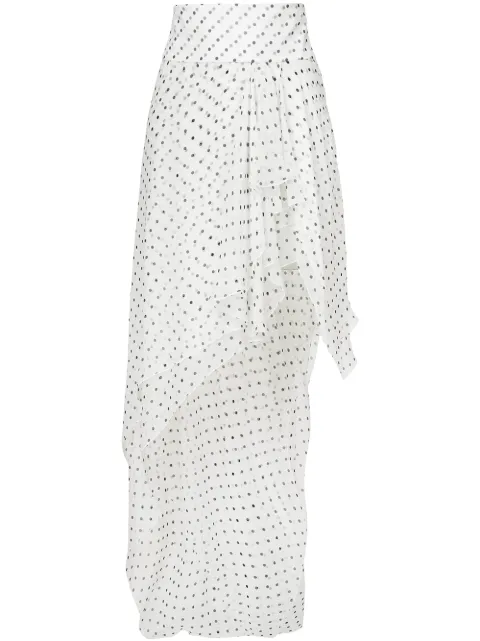 Alexandre Vauthier asymmetric spotted ruffled skirt White SK8530343