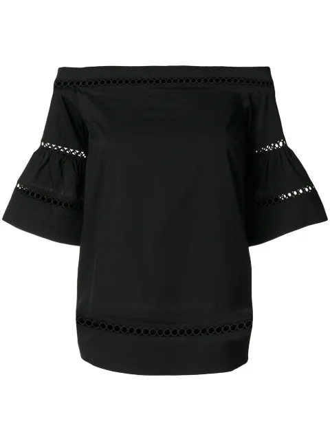 Michael Michael Kors embroidered off shoulder top Black MS84LGW8TB