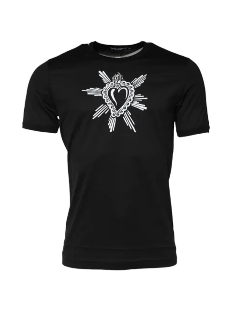 Dolce & Gabbana heart-motif T-shirt Black G8IG9TFH7OS