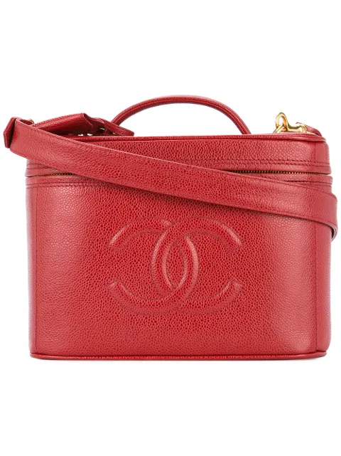 CHANEL Pre-Owned short cosmetic logo tote Red 5099973