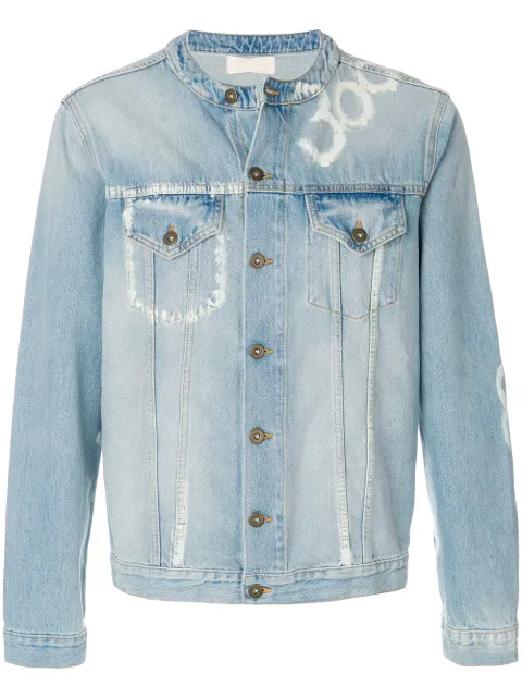 Ih Nom Uh Nit printed denim jacket Blue NMS18611