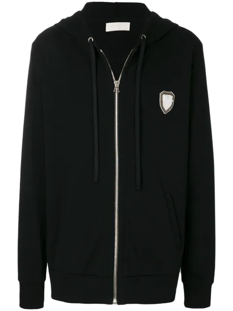 Ih Nom Uh Nit long embroidered hoodie Black NMS18204