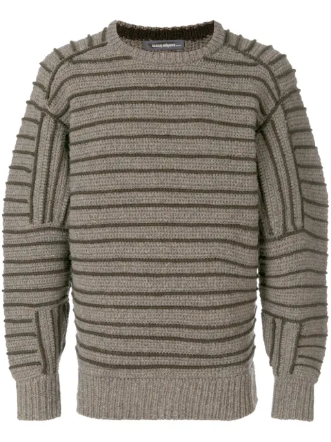 Issey Miyake Pre-Owned tonal striped jumper Brown MIY202