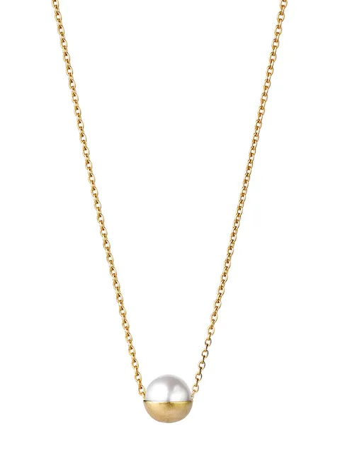 Shihara Half Pearl Necklace 0° Metallic 00500NY650