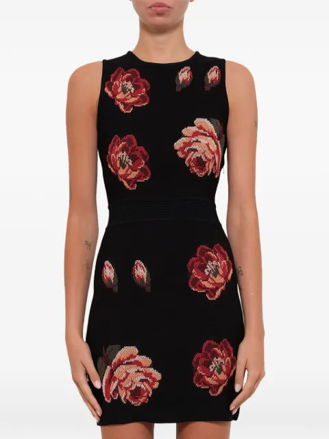 Alexander McQueen Rose Tapestry Mini Knit dress Black 518665Q1WMM