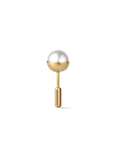 Shihara Half Pearl Earring 0° Metallic 00500EY000