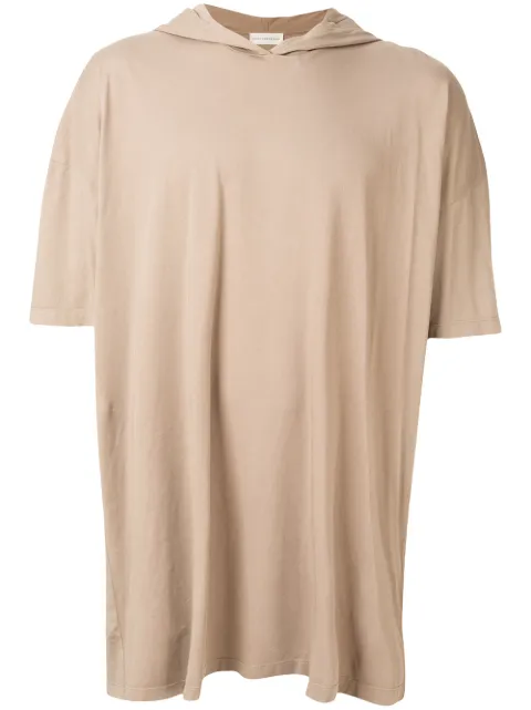 Faith Connexion oversized hooded tag T-shirt Neutrals M3722J00070