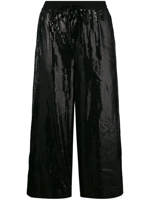 P.A.R.O.S.H. cropped drawstring trousers Black D230573PLOTTER