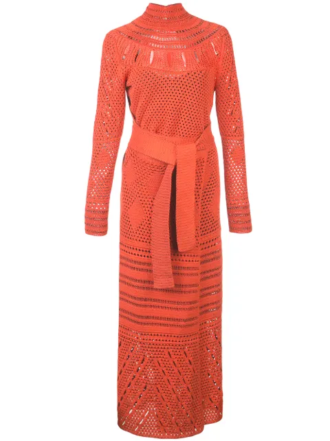 Proenza Schouler Crochet crew neck Dress Orange R1847071KY135