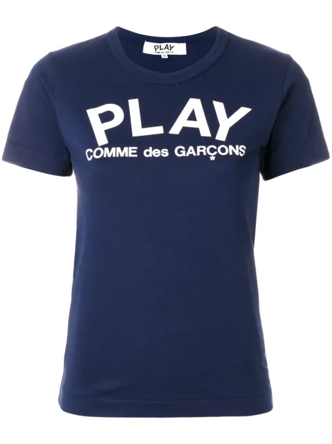 Comme Des Garçons Play slim fit logo T-shirt Blue P1T175