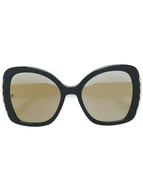 Elie Saab trim detail oversized sunglasses Black ES030S