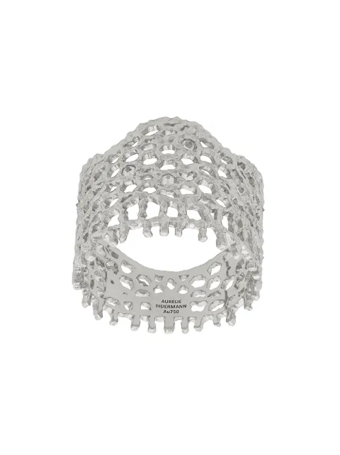 Aurelie Bidermann 18kt white gold Vintage Lace diamond ring Metallic LACBR05WG