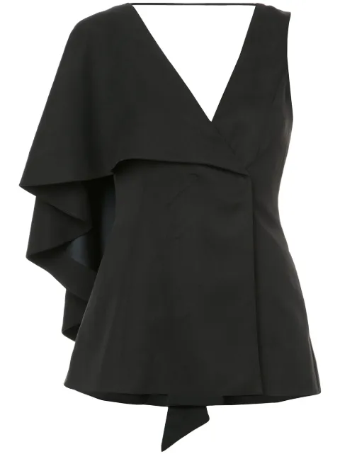 Valery Kovalska asymmetric-sleeve blouse Black J4