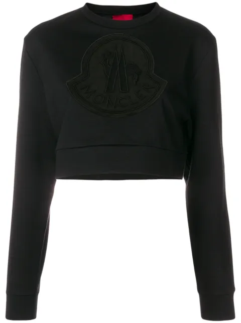Moncler sheer logo patch sweatshirt Black 8086800809AB