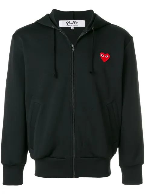 Comme Des Garçons Play heart-patch zip-up hoodie Black P1T172