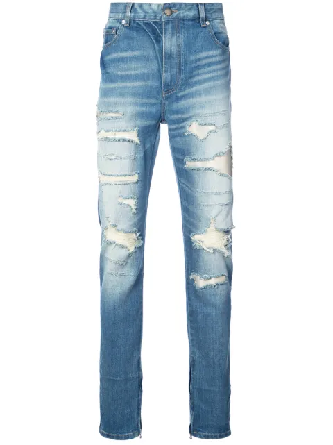 God's Masterful Children ripped straight-leg jeans Blue GMC02AHJ06A
