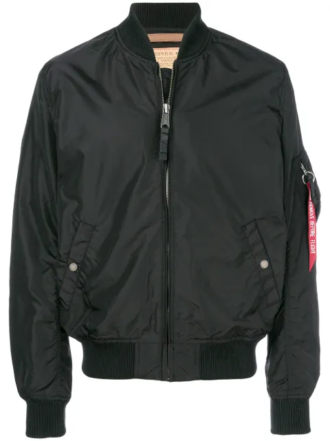 Alpha Industries zipped bomber jacket Black 191103N03