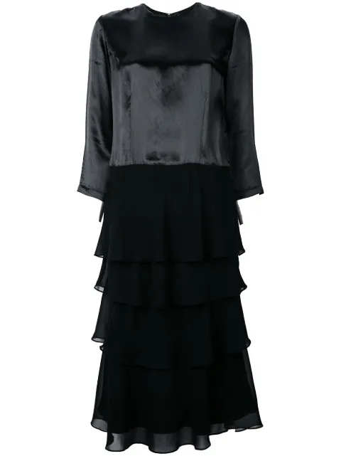 Comme Des Garçons Pre-Owned frilled midi dress Black CDG892