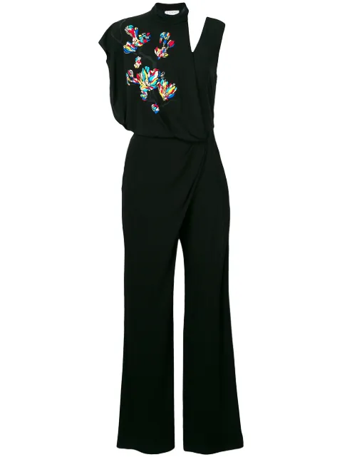 Vionnet draped flared jumpsuit Black YUVAP18001T5150