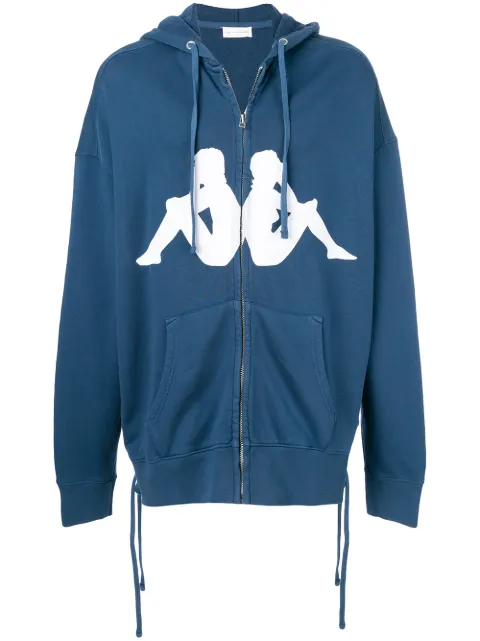 Faith Connexion logo print hoodie Blue X3306J00008