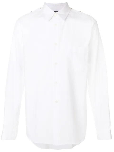 Black Comme Des Garçons stud shoulder shirt White B012