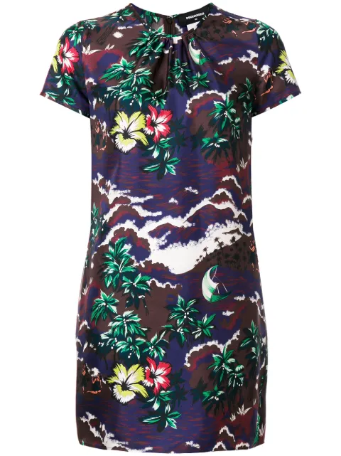 DSQUARED2 short printed dress Purple S72CU0739S48724