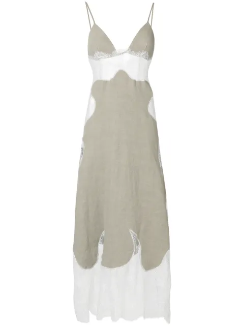 Off-White panelled lace slip dress Neutrals OWDB048R187500014800