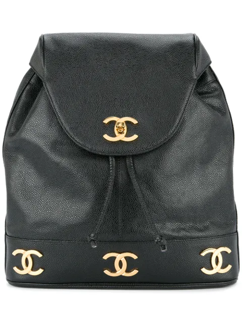 CHANEL Pre-Owned 1991-1994 CC logo backpack Black 2266765