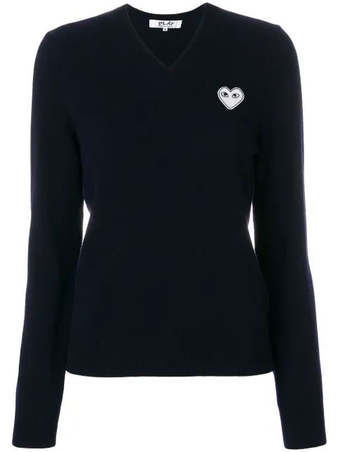 Comme Des Garçons Play V-neck heart-logo sweater Blue P1N059
