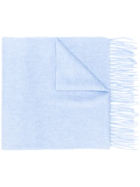 N.Peal fringe-hem scarf Blue NPA000107A