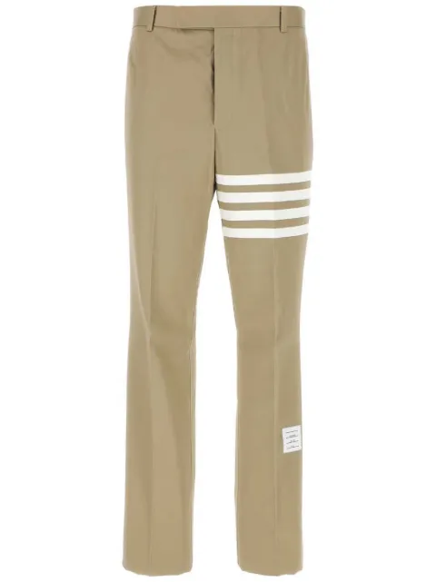 Thom Browne cotton twill 4-Bar unconstructed chino trousers Neutrals MTU245A03788275