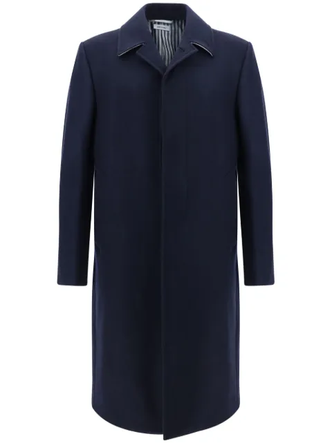Thom Browne Melton wool coat Blue MOC766A00286