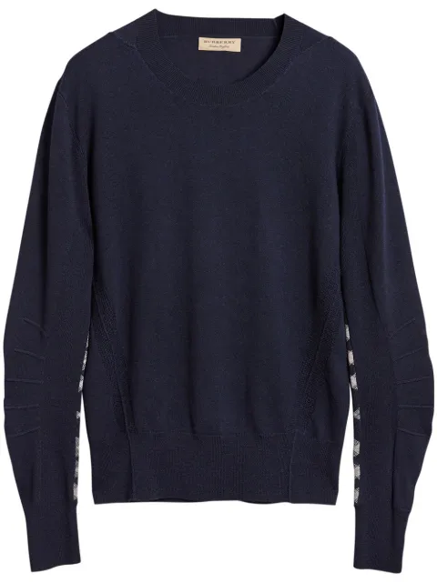 Burberry check detail sweater Blue 4061742