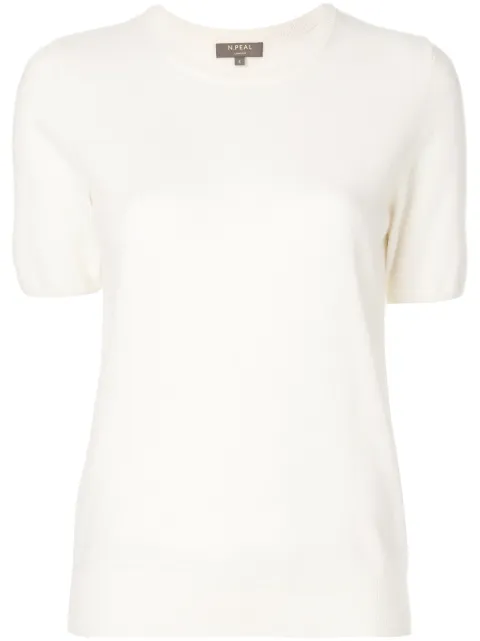N.Peal cashmere round neck T-shirt Neutrals NPW001803C