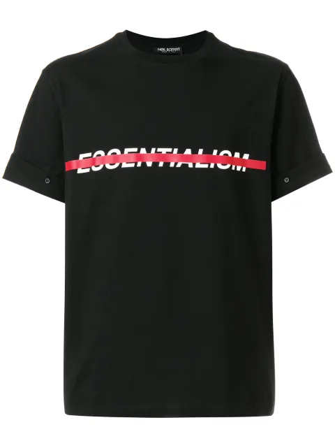Neil Barrett slogan T-shirt Black BJT404SG569S