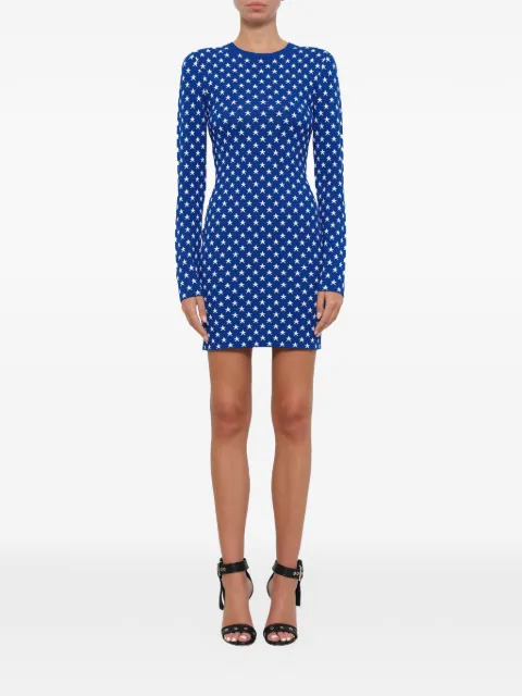 Givenchy star print fitted mini dress Blue BW204F4Z0F